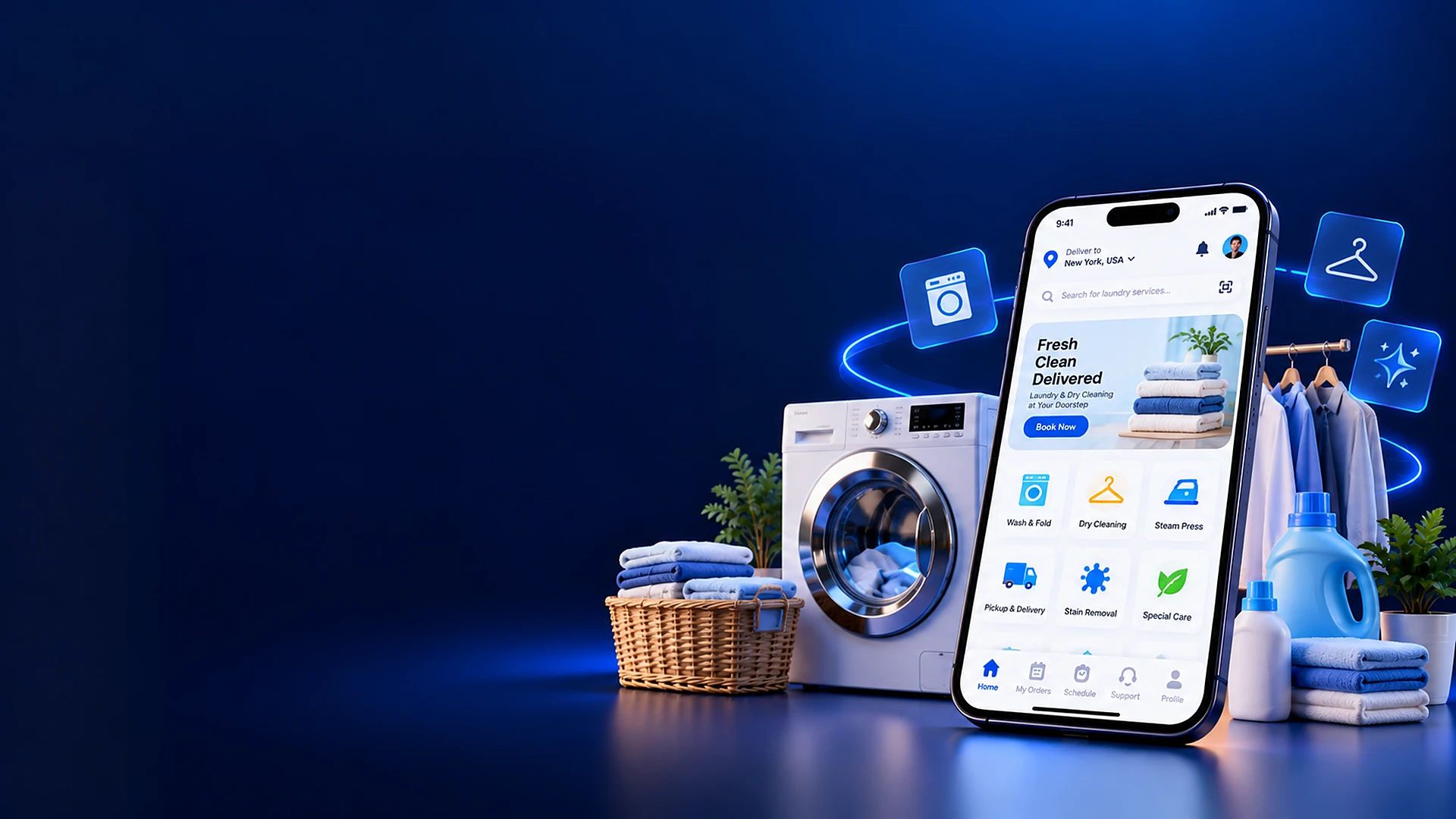 Laundry app development banner
